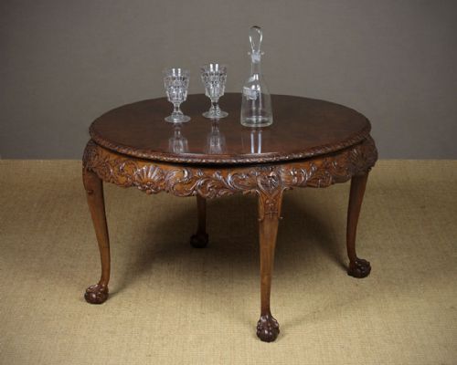Queen Anne Style Burr Walnut Coffee Table C.1930.
