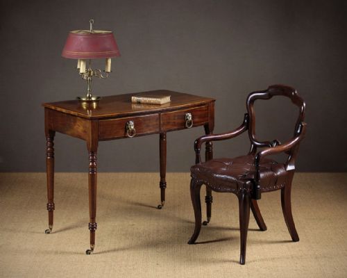 Early 19th.c. Regency Mahogany Bow Front Writing Table C.1815.