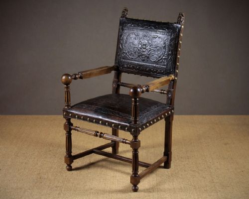 Exceptional Leather Armchair C.1890.