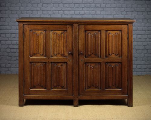 Gothic Style Oak Press Cupboard C.1900.