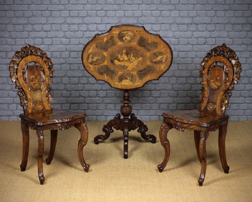 Black Forest Table & Chairs Suite C.1900