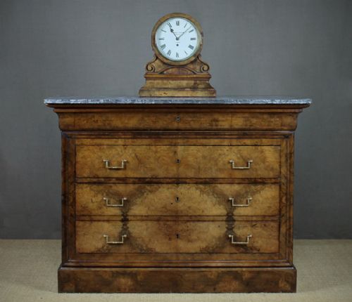French Walnut Marble Top Chest of Drawers C.1830