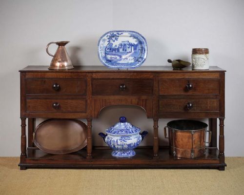 Late Georgian Oak South Wales Dresser Base C.1810.