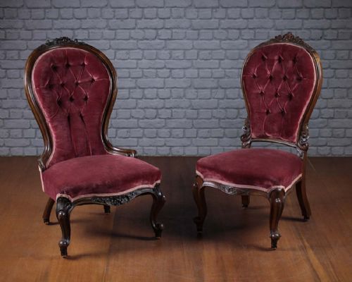Two Spoonback Bedroom Chairs C.1860.
