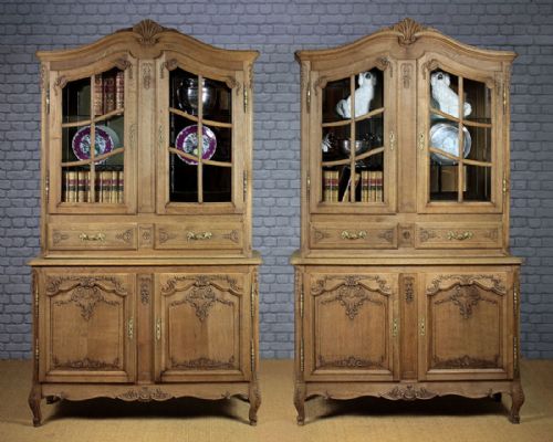 Pair of French Oak Bookcase Cabinets C.1910.