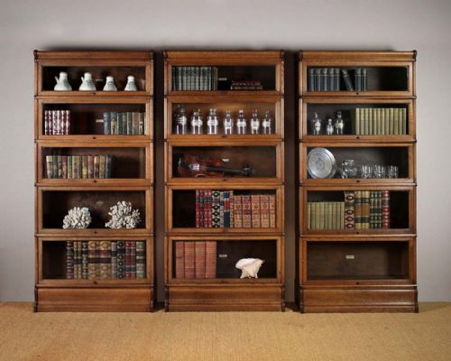 Three Stacking Office Bookcases by Globe Wernicke C.1910.