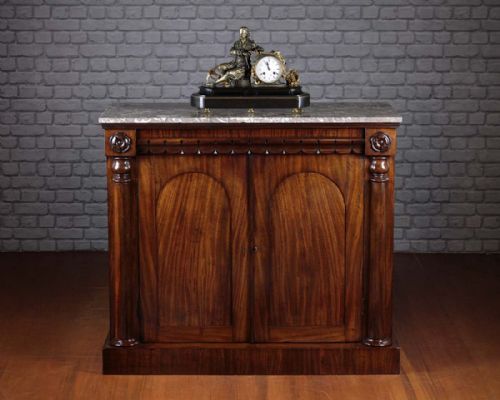 19th.c. Marble Top Mahogany Chiffonier Side Cabinet C.1860.