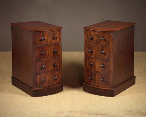Pair of Bow Fronted Mahogany Drawer Pedestals C.1880.