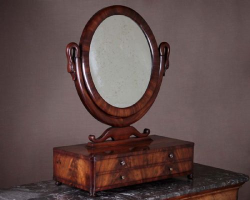 Dressing Table Mirror with Swan’s Head Carvings C.1830.