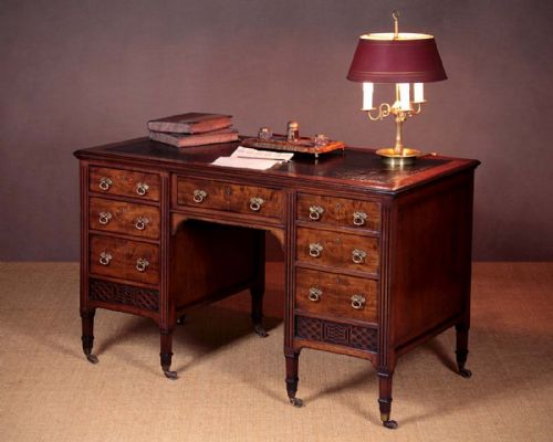 Edwardian Mahogany Kneehole Desk by Maple & Co. C.1905.