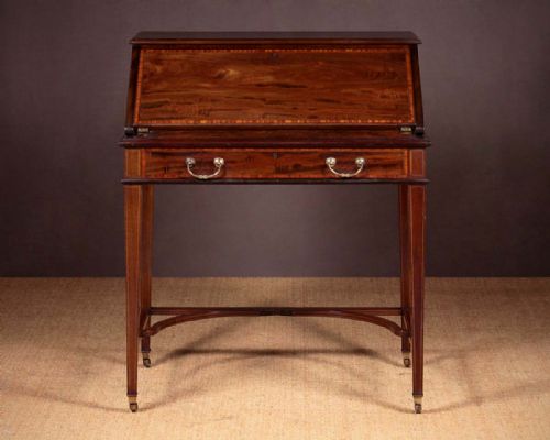 Edwardian Mahogany Bureau Writing Desk by Maple & Co. C.1905.
