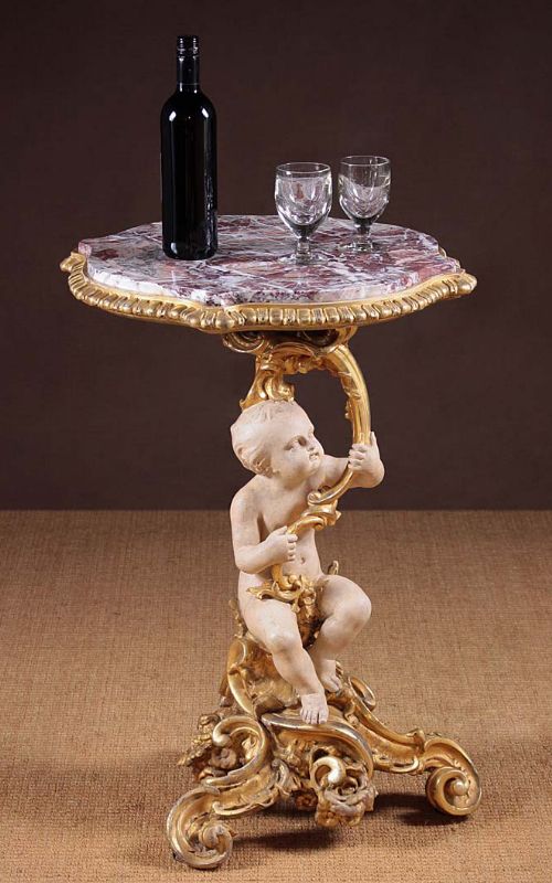 Gilded Wine Table with Figure Pedestal C.1890.