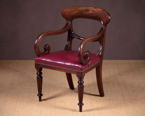 Early 19th.c. Scroll Arm Desk Chair C.1830.