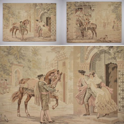 Two Large Spanish Tapestry Panels C.1930.