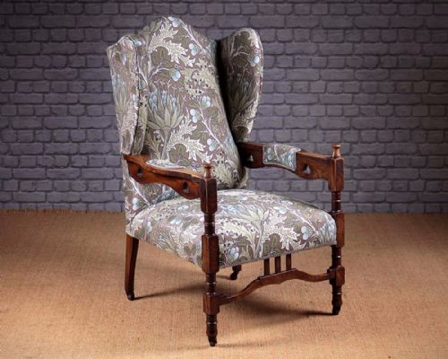 Arts & Crafts Wingback Armchair C.1895.