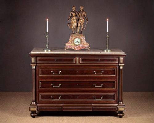 Brass Inlaid Mahogany Chest of Drawers C.1890.