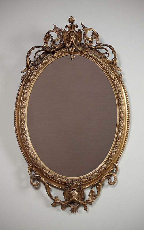 Gilded Oval Wall Mirror C.1890