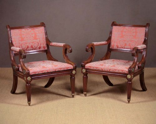 Pair of Regency Style Armchairs. C.1930.