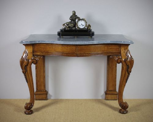 Marble Top Carved Oak Console Table C.1860.