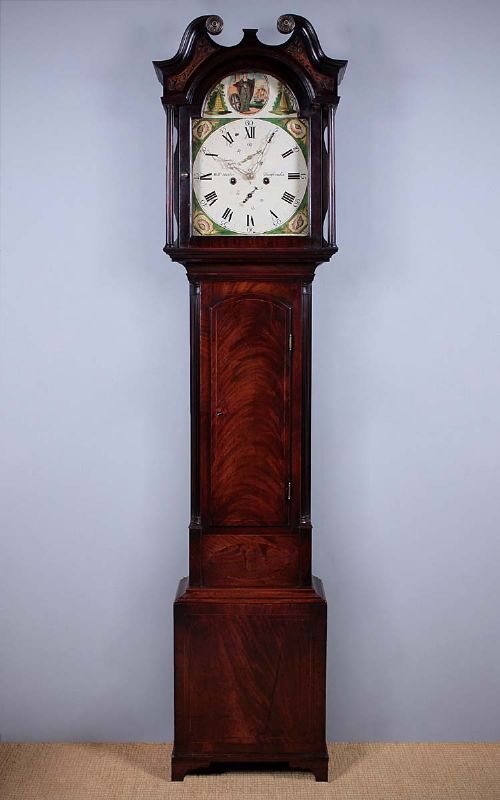 Mahogany Longcase Clock with Britannia Painted Face C.1820.