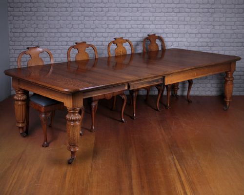 10 Seater Extending Oak Dining Table C.1890.