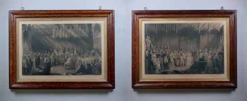 Pair of Large Framed Engravings of Queen Victoria C.1844.