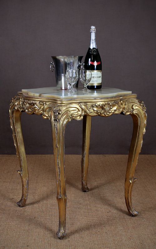 Belle Epoque Marble Top & Giltwood Side Table C.1900.