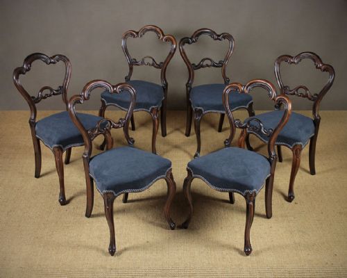 Set of Six Rosewood Dining Chairs C.1870.