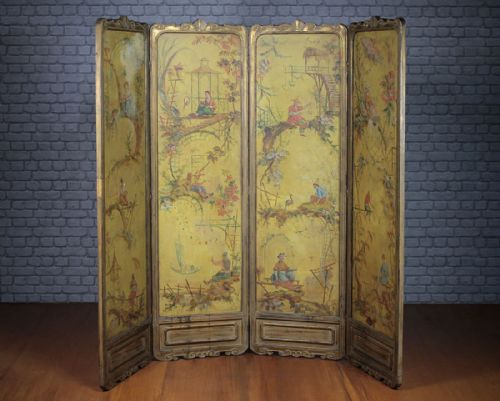 Oriental Style Four Fold Dressing Screen C.1930.