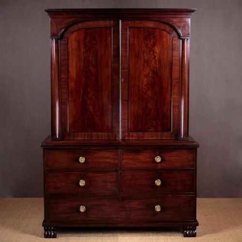 William IV Mahogany Linen Press C.1830