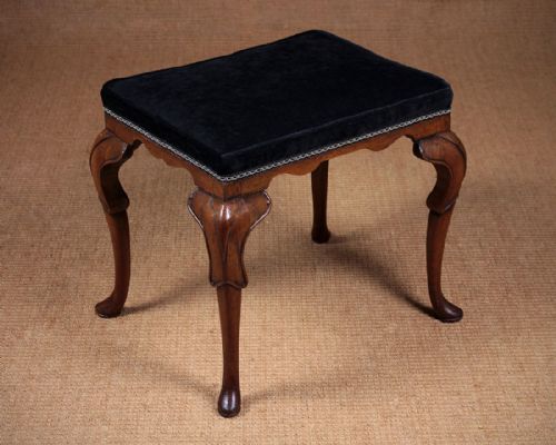 Walnut Cabriole Leg Stool C.1900