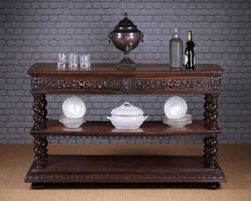 Late 19th.c. Carved Oak Serving Buffet C.1880.