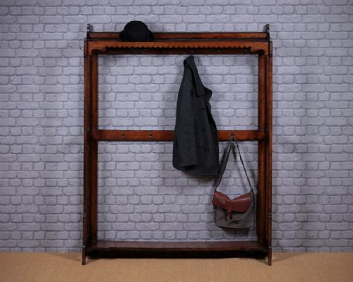 Oak Hallway Coat Rack C.1905.