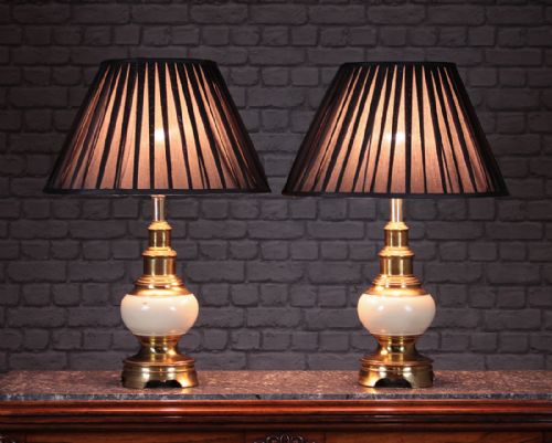 Pair Brass Art Deco Style Table Lamps C.1930