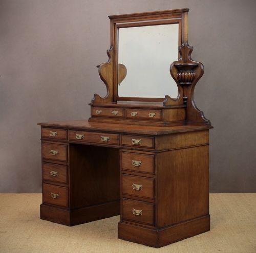 Edwardian Walnut Pedestal Dressing Table C.1905.