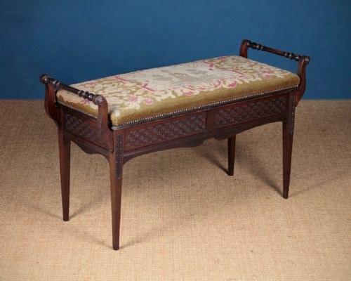 Mahogany Duet Piano Stool C.1910.
