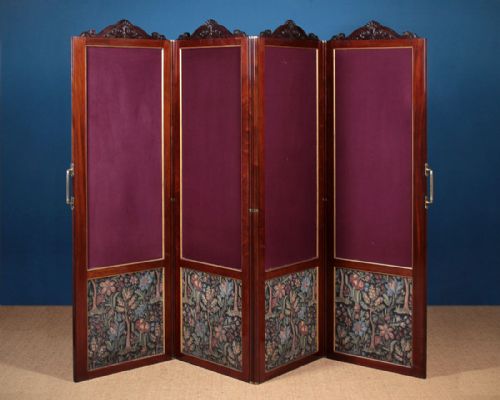 19th.c. Four Panel Folding Screen C.1890.