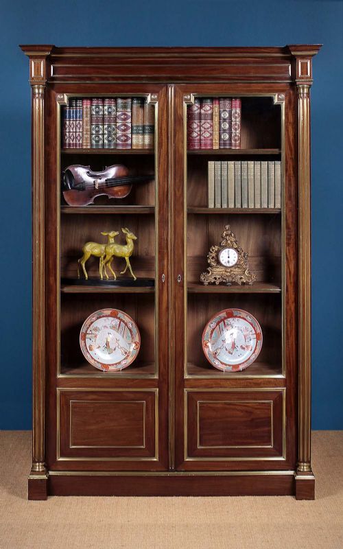 French Brass Inlaid Bookcase C.1900.