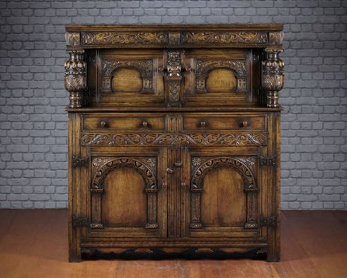 Early 20th.c. ‘Jacobethan’ Style Oak Court Cupboard C.1930