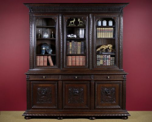 Carved Oak Library Bookcase C.1880.