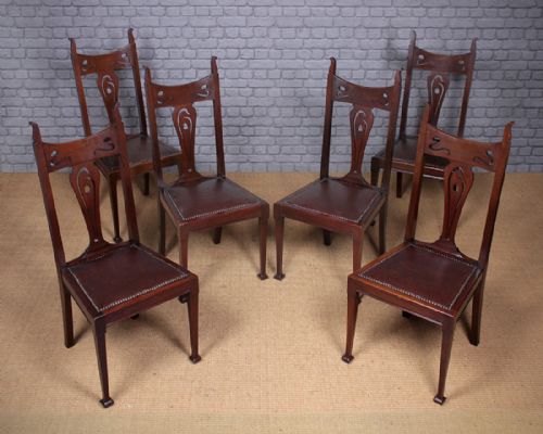 Set of Six Art Nouveau Dining Chairs C.1890.
