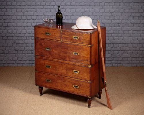 Brass Bound Military Campaign Chest of Drawers C.1880.