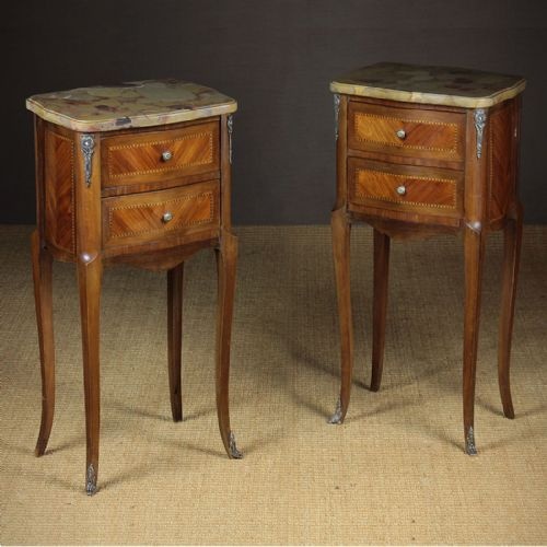 Pair Early 20th.c. Marble Top Bedside Drawers C.1930.
