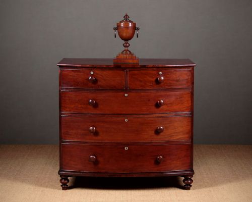 Bow Front Mahogany Chest of Drawers C.1840.