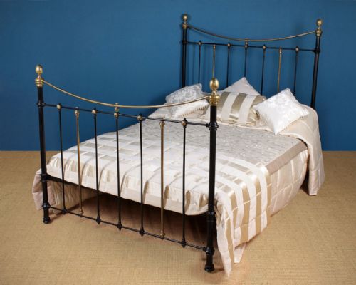 Five Foot Wide Brass & Iron Bed C.1880.