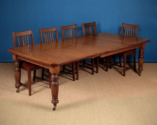 10 Seater Extending Oak Dining Table C.1890.