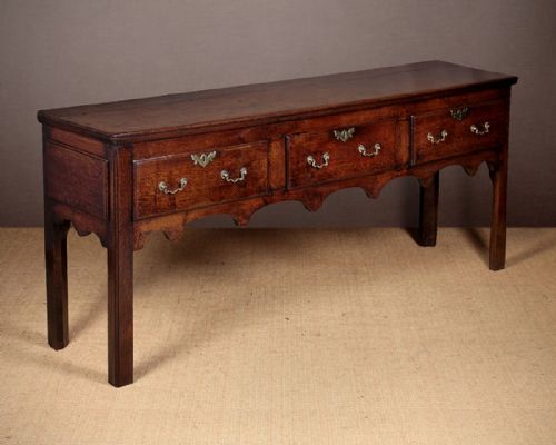 Georgian Oak Open Welsh Dresser Base C.1780
