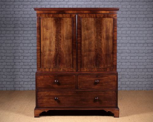Late Georgian Mahogany Clothes Press C.1810.