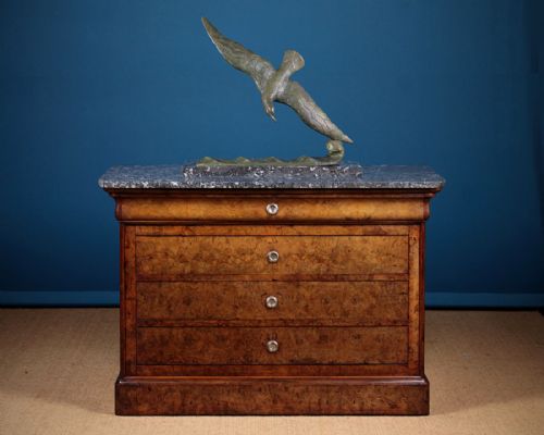 Burr Walnut Marble Top Chest of Drawers C.1830.