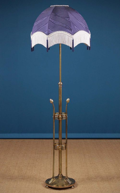 Art Nouveau Adjustable Brass Standard Lamp C.1890.